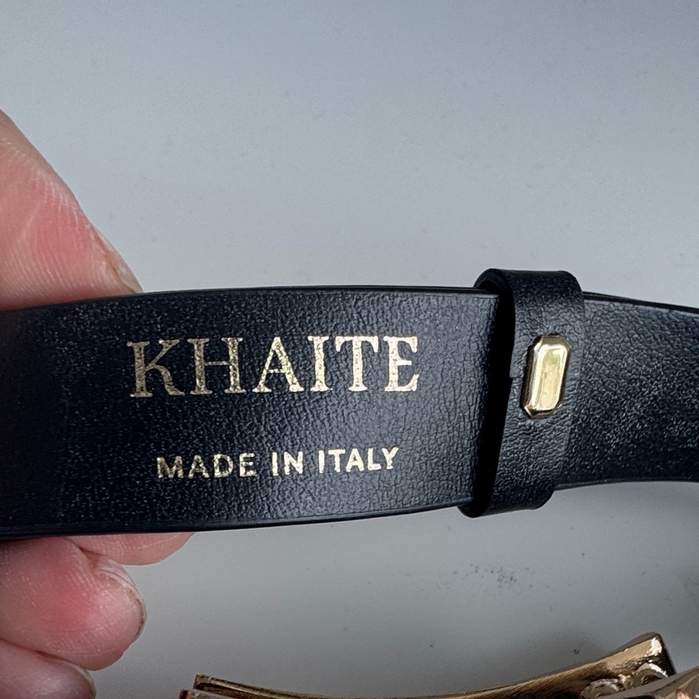 KHAITE choker-necklace Black with Gold Buckle - Picture 2 of 9